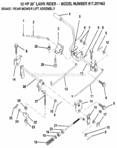 Page K Diagram and Parts List for 917257462  Craftsman Lawn Mower