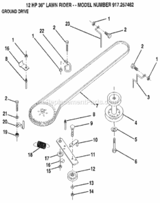 Page M Diagram and Parts List for 917257462  Craftsman Lawn Mower