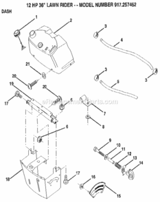 Page G Diagram and Parts List for 917257462  Craftsman Lawn Mower