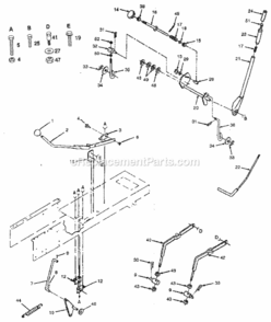 Page E Diagram and Parts List for 917257481  Craftsman Lawn Tractor