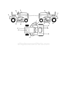 Page H Diagram and Parts List for 917257491  Craftsman Lawn Tractor