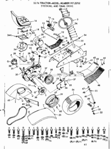 Page B Diagram and Parts List for 91725752  Craftsman Lawn Tractor