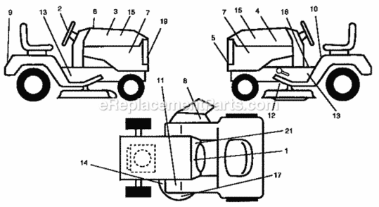 Page F Diagram and Parts List for 917257550  Craftsman Lawn Tractor