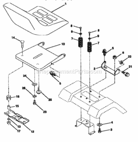 Page E Diagram and Parts List for 917257551  Craftsman Lawn Tractor