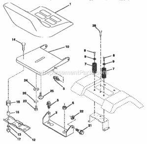 Page E Diagram and Parts List for 917257561  Craftsman Lawn Tractor