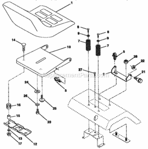 Page E Diagram and Parts List for 917257562  Craftsman Lawn Tractor