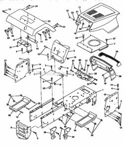 Page B Diagram and Parts List for 917257563  Craftsman Lawn Tractor