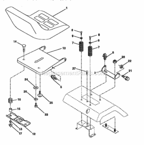 Page E Diagram and Parts List for 917257563  Craftsman Lawn Tractor