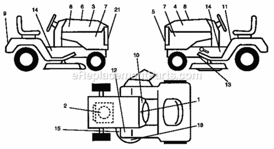 Page F Diagram and Parts List for 917257571  Craftsman Lawn Tractor