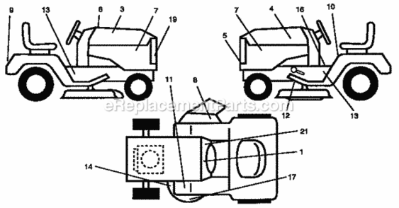 Page F Diagram and Parts List for 917257642  Craftsman Lawn Tractor