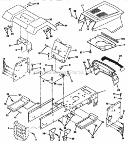 Page B Diagram and Parts List for 917257643  Craftsman Lawn Tractor