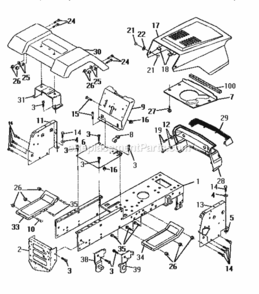 Page B Diagram and Parts List for 917257644  Craftsman Lawn Tractor