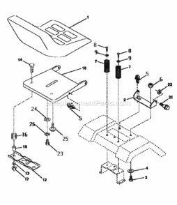Page E Diagram and Parts List for 917257644  Craftsman Lawn Tractor