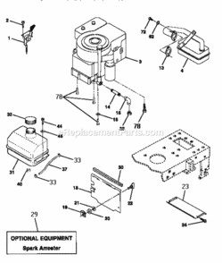 Page H Diagram and Parts List for 917257644  Craftsman Lawn Tractor