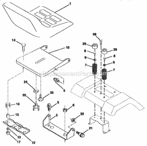 Page F Diagram and Parts List for 917257650  Craftsman Lawn Tractor