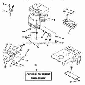 Page E Diagram and Parts List for 917257652  Craftsman Lawn Tractor