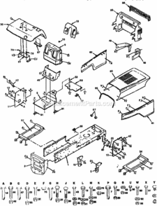 Page B Diagram and Parts List for 917257661  Craftsman Lawn Tractor
