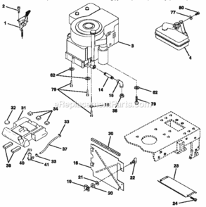 Page E Diagram and Parts List for 917257661  Craftsman Lawn Tractor