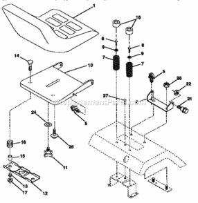 Page F Diagram and Parts List for 917257661  Craftsman Lawn Tractor