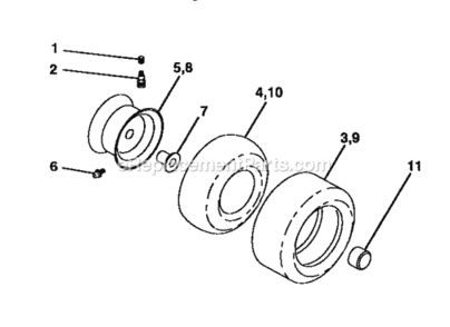 Page H Diagram and Parts List for 917257661  Craftsman Lawn Tractor
