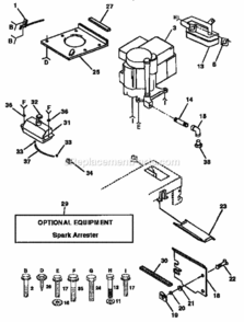 Page H Diagram and Parts List for 917257690  Craftsman Lawn Tractor