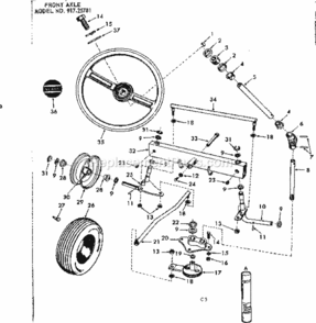 Page C Diagram and Parts List for 91725781  Craftsman Lawn Tractor