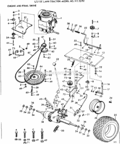 Page B Diagram and Parts List for 91725782  Craftsman Lawn Tractor