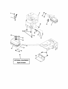 Page E Diagram and Parts List for 917258010  Craftsman Lawn Tractor