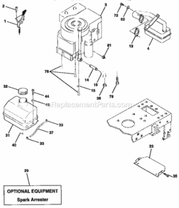 Page H Diagram and Parts List for 917258020  Craftsman Lawn Tractor