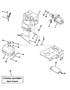 Page H Diagram and Parts List for 917258021  Craftsman Lawn Tractor