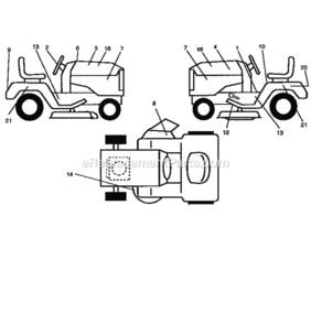 Page F Diagram and Parts List for 917258030  Craftsman Lawn Tractor
