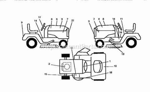 Page G Diagram and Parts List for 917258050  Craftsman Lawn Tractor