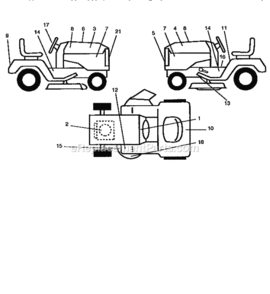 Page F Diagram and Parts List for 917258051  Craftsman Lawn Tractor
