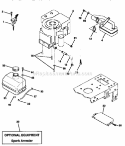 Page H Diagram and Parts List for 917258051  Craftsman Lawn Tractor