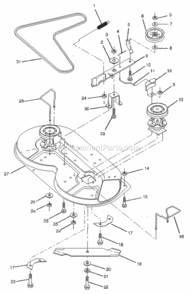 Page O Diagram and Parts List for 917258140  Craftsman Lawn Tractor