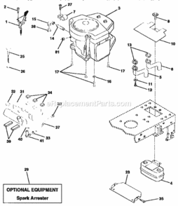 Page E Diagram and Parts List for 917258160  Craftsman Lawn Tractor