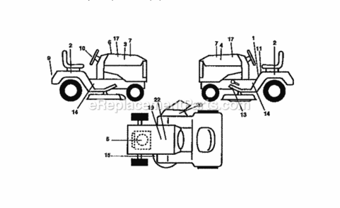 Page J Diagram and Parts List for 917258170  Craftsman Lawn Tractor