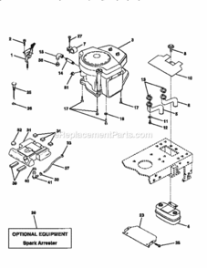 Page E Diagram and Parts List for 917258170  Craftsman Lawn Tractor