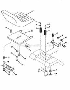 Page F Diagram and Parts List for 917258171  Craftsman Lawn Tractor