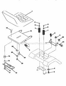 Page F Diagram and Parts List for 917258172  Craftsman Lawn Tractor
