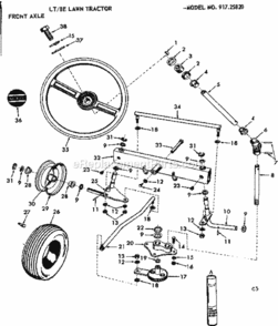 Page C Diagram and Parts List for 91725820  Craftsman Lawn Tractor