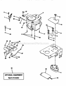 Page E Diagram and Parts List for 917258260  Craftsman Lawn Tractor