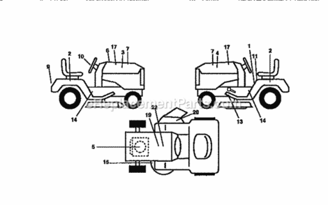 Page J Diagram and Parts List for 917258270  Craftsman Lawn Tractor