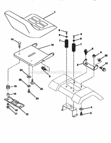 Page H Diagram and Parts List for 917258270  Craftsman Lawn Tractor