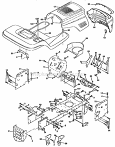 Page B Diagram and Parts List for 917258271  Craftsman Lawn Tractor