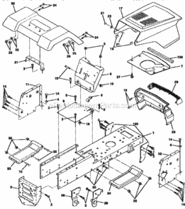 Page B Diagram and Parts List for 917258450  Craftsman Lawn Tractor