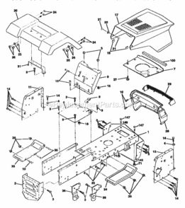 Page B Diagram and Parts List for 917258451  Craftsman Lawn Tractor