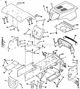 Page B Diagram and Parts List for 917258452  Craftsman Lawn Tractor