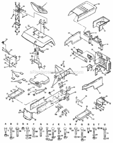 Page B Diagram and Parts List for 917258492  Craftsman Lawn Tractor