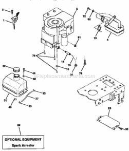 Page H Diagram and Parts List for 917258521  Craftsman Lawn Tractor